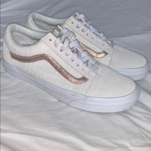 White Old Skool Vans with Metallic detail